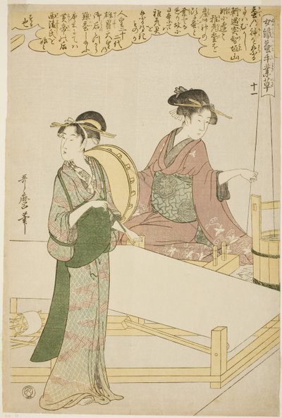 No. 11 (juichi), from the series "Women Engaged in the Sericulture Industry (Joshoku kaiko tewaza-gusa)" af Kitagawa Utamaro