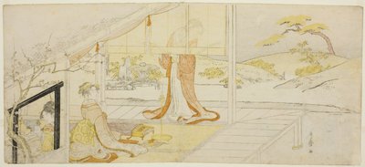 Parodi på en scene fra "The Pillow Book" af Kitagawa Utamaro