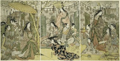 Dag C F Hideyoshi Plan D Udgifter Fem koner ser Chery Bosso MS på Higashiyama af Kitagawa Utamaro