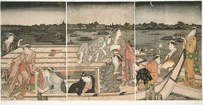 Lystsejlads på Sumida-floden af Kitagawa Utamaro
