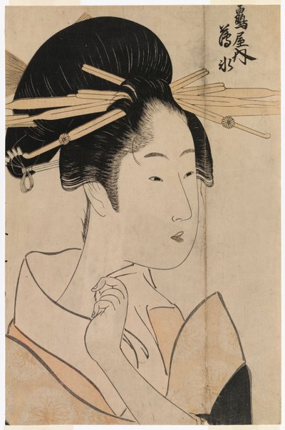 Portræt af en geisha fra Uyo-tehuset af Kitagawa Utamaro