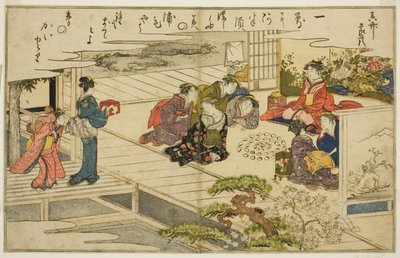 Shell-matchende spil, fra den illustrerede bog "Gaver fra Ebb Tide (Shiohi no Tsuto)" af Kitagawa Utamaro