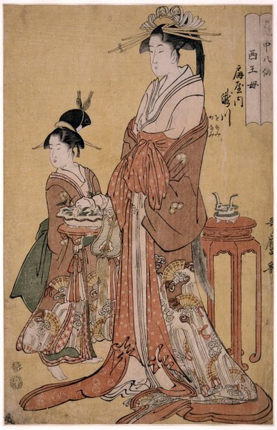 Takigawa of the Ogiya Eight, fra serien Immortals in the Art of Love par Utamaro, Kitagawa (1753-1806) af Kitagawa Utamaro