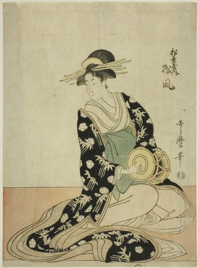 The Courtesan Matsukaze of the Matsubaya, fra en unavngiven serie af kurtisaner fra Matsubaya som fem musikere af Kitagawa Utamaro
