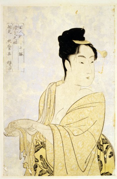 The Fancy-Free Type, fra serien Ten Types in the Physiognomic Study of Women par Utamaro, Kitagawa (1753-1806), ca. 1793 - Farvetræsnit, 34,2x22,6 - Privat Samling af Kitagawa Utamaro