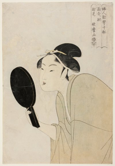 Den interessante type (Omoshiroki so), fra serien "Ten Types in the Physiognomic Study of Women" ("Fujin sogaku juttai") af Kitagawa Utamaro