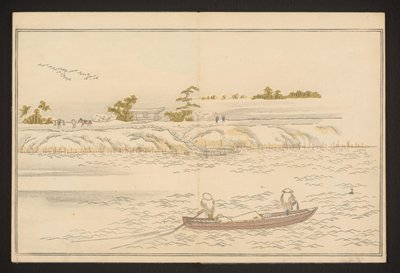 Bredden af Sumida-floden i sne af Kitagawa Utamaro