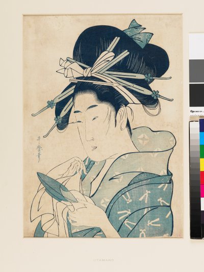Kurtisanen Tsukioka af Kitagawa Utamaro