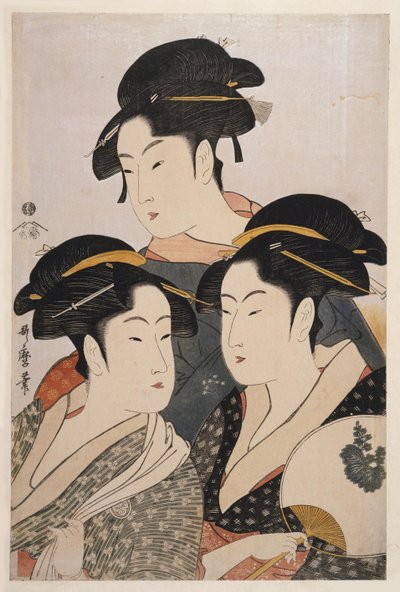 Nutidens tre skønheder Toji san bijin af Kitagawa Utamaro