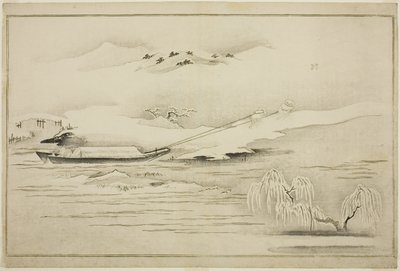 Towing a Barge in the Snow, fra albummet The Silver World af Kitagawa Utamaro