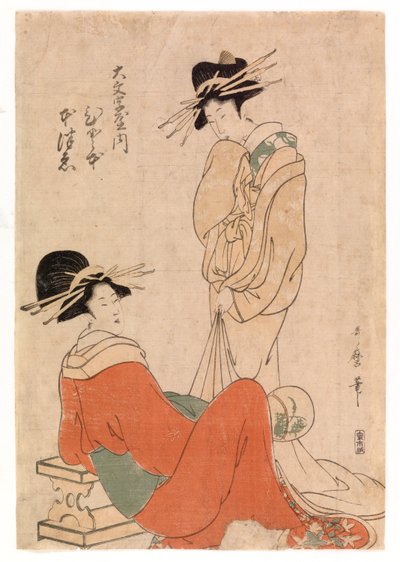 To kurtisaner, ca. 1800-10 (farvetræsnit) af Kitagawa Utamaro