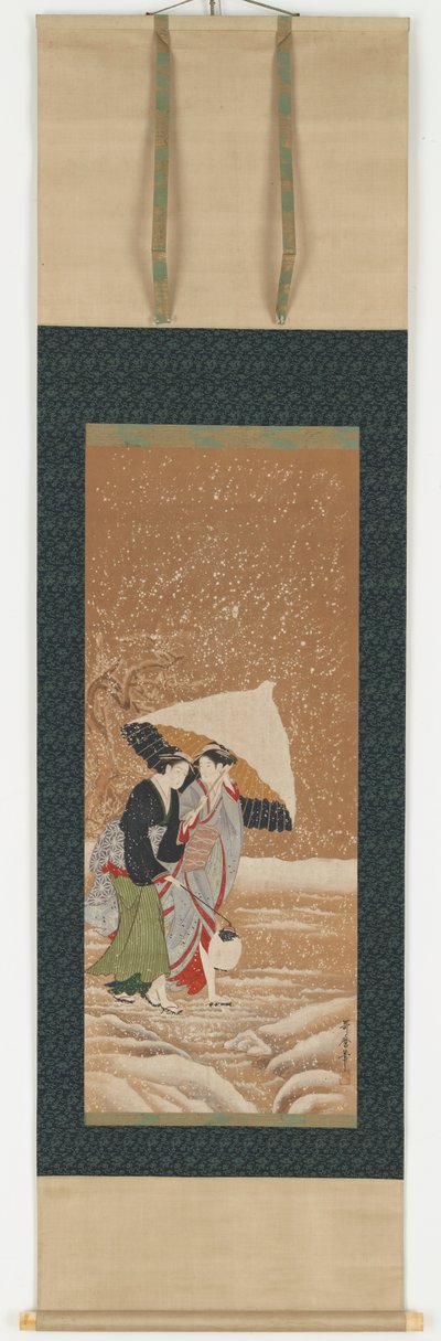 To piger under paraply i snestorm, 1753-1806. af Kitagawa Utamaro