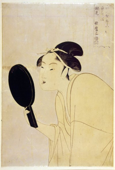 Type interessant - The Interesting Type, fra serien Ten Types in the Physiognomic Study of Women par Utamaro, Kitagawa (1753-1806), ca 1792 - Farvetræsnit, 37,1x24,1 - Privat samling af Kitagawa Utamaro