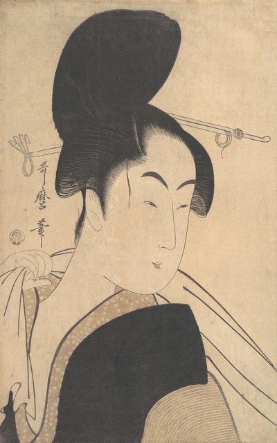 Kvinde efter et bad, ca. 1795. af Kitagawa Utamaro