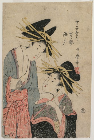 te skole r hænder s skaller sammen plan d Nishikido af f cho tid af Kitagawa Utamaro II