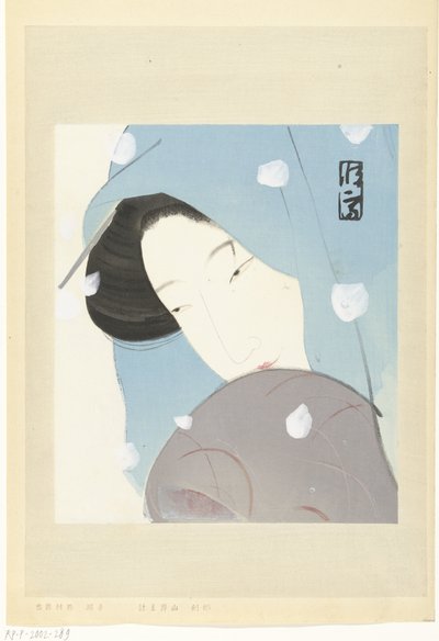 Heltinden Umekawa i sneen af Kitano Tsunetomi