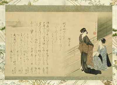 To skønheder på en veranda af Kitao Masanobu