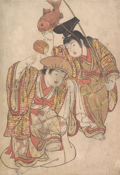 Boys Maquerading as Daikoku and Ebisu, ca. 1780. af Kitao Shigemasa