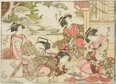 Courtesans of Otawaraya, fra bogen "Mirror of Beautiful Women of the Pleasure Quarters (Seiro bijin awase sugata kagami)," vol. 2 af Kitao Shigemasa