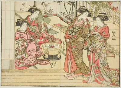 Courtesans of Otawaraya, fra bogen "Mirror of Beautiful Women of the Pleasure Quarters (Seiro bijin awase sugata kagami)," vol. 2 af Kitao Shigemasa