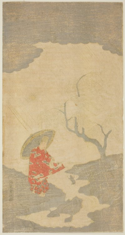 Ono no Tofu ser på en springende frø af Kitao Shigemasa