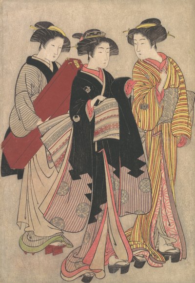 To geishaer ude at gå, 1739-1820. af Kitao Shigemasa