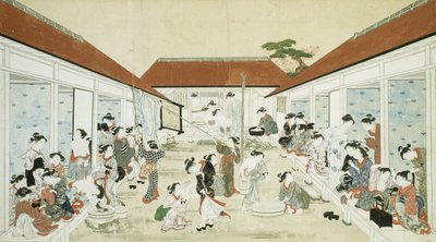 Badehus og vaskeri for kvinder af Kitao Shigemasa