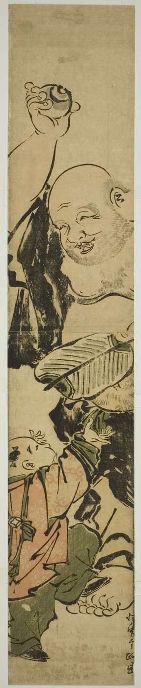 Ung dreng bedende Hotei af Kitao Shigemasa