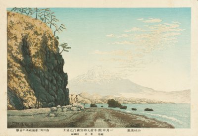 Mount Fuji set fra Satta, skitseret kl. 9, midten af ​​januar 1881 af Kiyochika Kobayashi