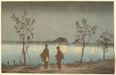 Nat på Sumida-floden af Kiyochika Kobayashi