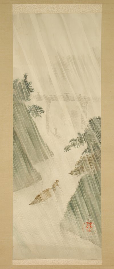 Regnvejrsdag i Ochanomizu, Tokyo af Kiyochika Kobayashi