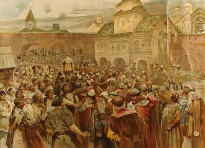 Veche i republikken Novgorod, 1907 af Klavdiy Vasilievich Lebedev