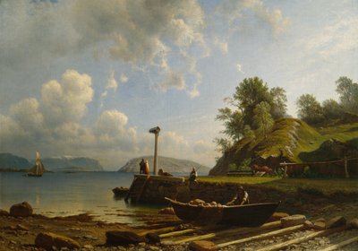 Kystlandskab med huse af Knud Andreassen Baade