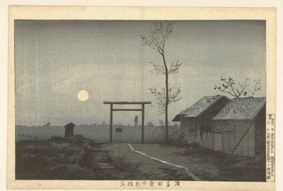 Taro Inari-helligdommen i rismarkerne ved Asakusa Asakusa tanbo Taro Inari (titel på objekt) af Kobayashi Kiyochika