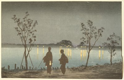 Nat på Sumida-floden af Kobayashi Kiyochika