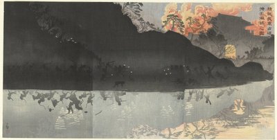 Vores elitetropper besætter Penghu-øerne ud for Taiwan Seiei naru wagagun Taiwan Bokoto o senryo suru no zu (titel på objektet) af Kobayashi Kiyochika