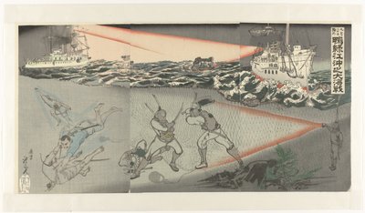 Særnummer af 20. september om det store undervandsslag i Yalu-floden Kugatsu hatsuka gôgai Ôryokkô oki no dai kaisen (titel på objektet) af Kobayashi Toshimitsu