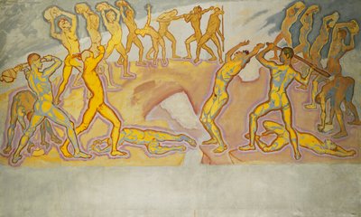 Giganternes kamp; Battle of the Titans, ca. 1913-1915 af Koloman Moser