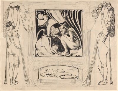 Allegory of Summer, i eller efter 1896 (pen- og blæktegning) af Koloman Moser