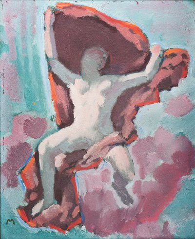Figurenbild - Maleri af en figur ... (olie på lærred) af Koloman Moser