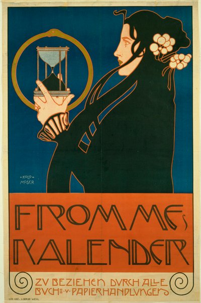 Moser, oberst (1868-1918) Frommes Calendar (Kvindekalender) Farvelitografi 1903 New York City. Museum of Modern Art (MOMA) af Koloman Moser