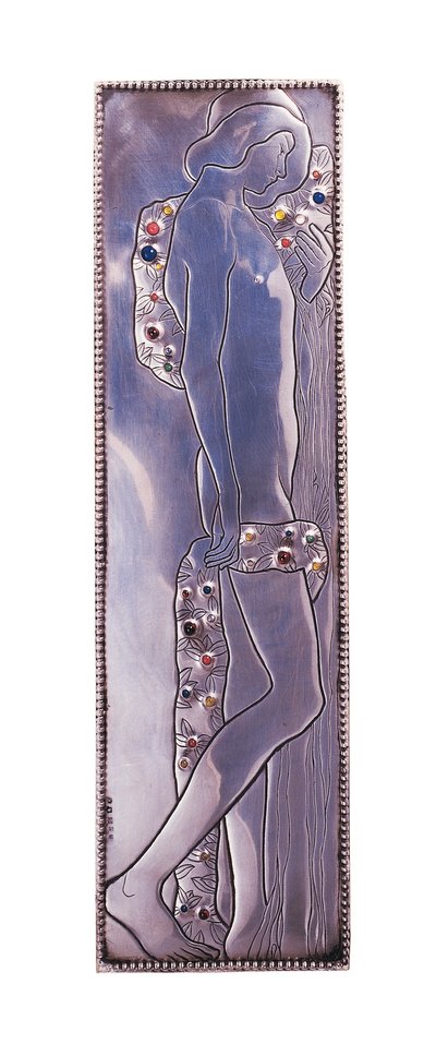 Panel fra A Wiener Werkstatte enkeltseng, ca. 1904 (metal) af Koloman Moser