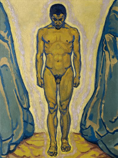 Stående mandlig nøgen mellem sten, ca. 1915. af Koloman Moser