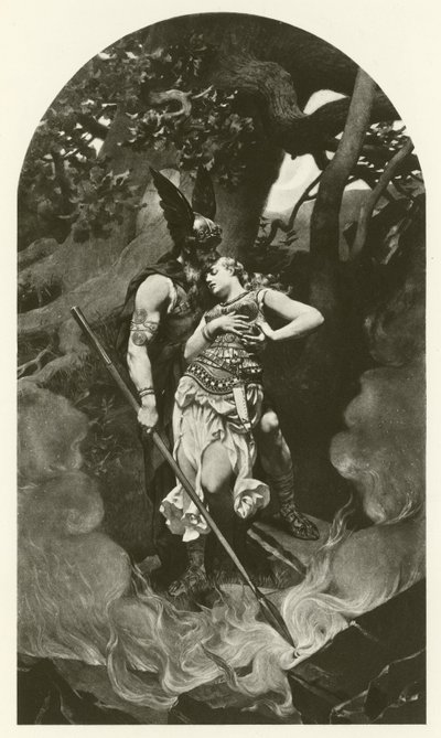 Wotan tager afsked med Brunhild (dybtryk) af Konrad Dielitz