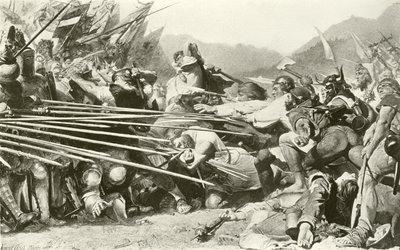 Arnold Winkelried i Sempach (dybtryk) af Konrad Grob