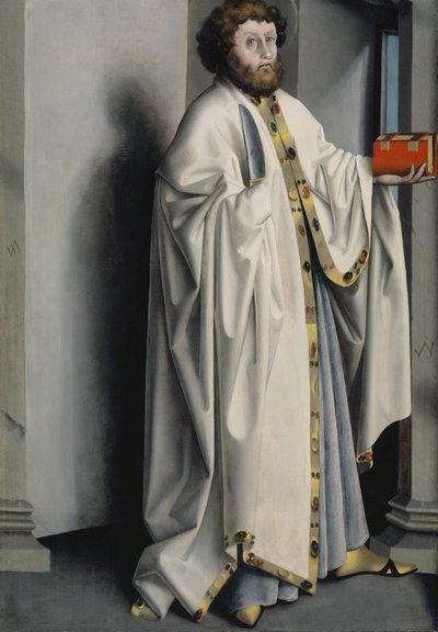 Saint Bartholomew fra Heilspiegel-altertavlen, ca. 1435 (blandede medier på egetræspanel) af Konrad Witz