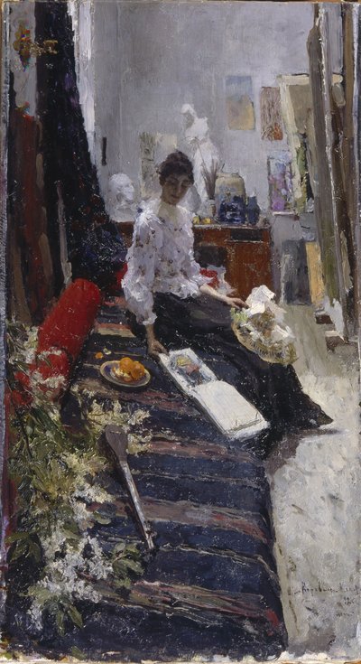 I Malerstudiet af Konstantin Alekseevich Korovin