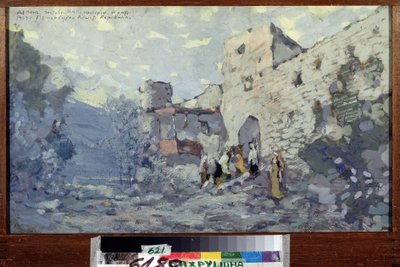 Scenedesign til operaen Le Demon af Anton Rubinstein (1829-1894) (Scenedesign til operaen Dæmonen af ​​A. Rubinstein). Værk af Konstantin Alexeyevich Korovin (Constantin Korovin) (1861-1939), tempera på pap af Konstantin Alekseevich Korovin