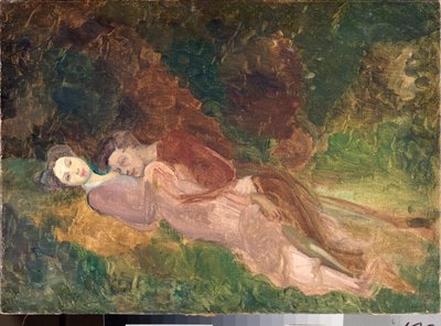 Lovers (Lovers) - Maleri af Konstantin (Konstantin) Andreevich Somov (1869-1939), olie på lærred af Konstantin Andreevic Somov