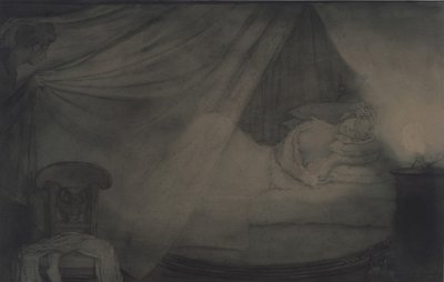 I soveværelset. Illustration til digtet Grev Nulin af A. Pushkin af Konstantin Andreevic Somov
